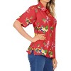 LA LEELA Hawaiian Shirts Womens Summer Beach Party Blouse Shirt Colorful Blouses Short Sleeve Vacation Dress Shirts Tank Top for Women - 4 of 4