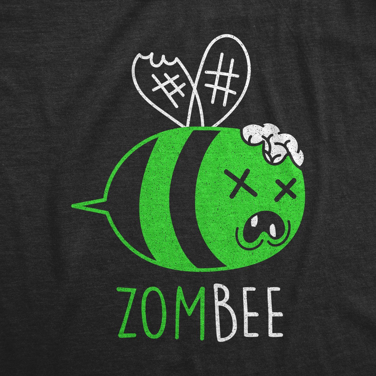 Мужские футболки Crazy Dog T-Shirts, Inc. Mens Zombee T Shirt Funny Zombie Halloween Bumble Bee Novelty Graphic Tee - Crazy Dog Men's T Shirt For Halloween Season Black L — фото 2