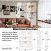 Room Divider with 3-Tier Shelves, 4-Panel Folding Privacy Screen for Bedroom Living Room - Storage Organizer for Small Spaces, Apartment Office - 3 of 4