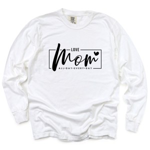 Simply Sage Market Mom, Love All Day Everyday Garment Dyed Long Sleeve - 1 of 4