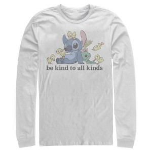 Men's Lilo & Stitch Be Kind to All Kinds Long Sleeve Shirt - 1 of 4