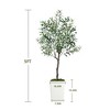 NicBex Artificial Olive Plant Indoor, Fake Tree with White Tall Planter & Moss, Artificial Trees for Home Office Living Room Decor, Green - 3 of 4