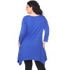 Women's Plus Size 3/4 Sleeve Makayla Tunic Top with Pockets - White Mark - 3 of 3