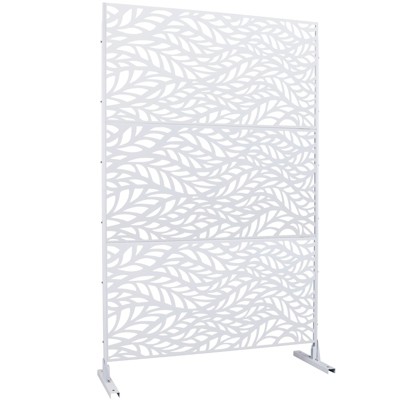 DSVIMOY Outdoor & Indoor Privacy Screen, Freestanding Decorative Privacy Screen for Deck Balcony Patio, White, 48"*76"*16"