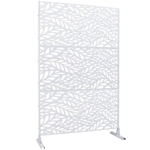 DSVIMOY Outdoor & Indoor Privacy Screen, Freestanding Decorative Privacy Screen for Deck Balcony Patio, White, 48"*76"*16" - 1 of 4