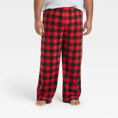 Men's Tall Plaid Holiday Matching Family Fleece Pajama Pants - Wondershop™ Red
