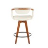 Fixed Faux Leather Mid-Century Modern Counter Stool with Bamboo Frame and 360¡ã Swivel for Kitchen or Dining Room - 4 of 4
