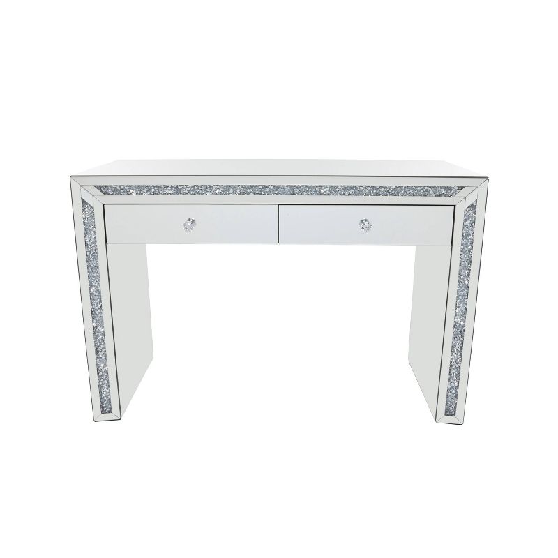 Glam Mirror and Glass Console Table Desk Silver - Olivia &#38; May, 3 of 30