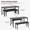 Homhougo Kitchen Table and 2 Dining Benches Set, 3 Piece Dining Table Set for 4, Space-Saving Dinette for Kitchen - 4 of 4