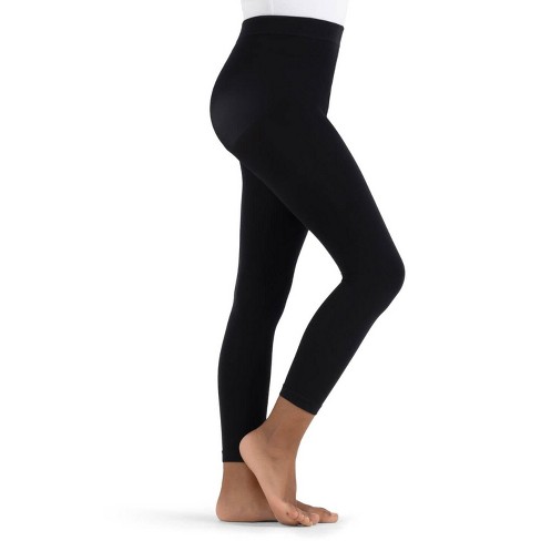 Capezio Black Footless Tight W Self Knit Waist Band, Child One