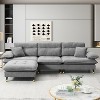 Whisen Modern L-shaped Convertible Sectional Sofa, Cloud Chenille Tufted Couch Set with Adjustable Legs and Movable Ottoman - 2 of 4