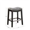 OUTSUPPLY Contemporary Saddle Counter Stool, Backless Design Stool for Kitchen Islands & Bars, Easy Assembly - 3 of 4