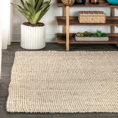 Ivory Braided Handmade Jute 4' x 6' Reversible Area Rug
