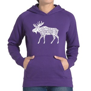 LA Pop Art Women's Word Art Hooded Sweatshirt - Moose - 1 of 4