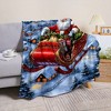 Lomsoe Four Seasons Suitable Flannel Blanket - Printed with Santa Claus Pattern, Suitable for Sofas, Beds, Offices, Travel, Camping. - 2 of 4