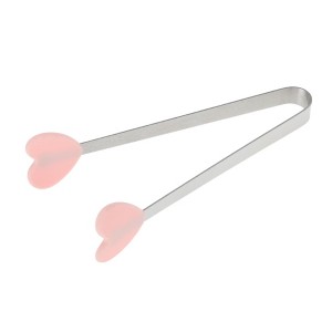 Unique Bargains Pcs Food Tongs Heart-Shaped Ice & Food Tongs Dishwasher Safe Stainless Steel Silicone 5 Inch 1 Pcs - 1 of 3