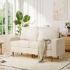 Beige 66-in Loveseat Sofa,Dutch Velvet,Comfy Cushion,Solid Wood Frame - 4 of 4
