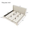 NicBex Queen/King Upholstered Bed Frame with Boucle Wingback Headboard,Platform Bed Frame with Round Wooden Legs,No Box Spring Needed,Easy Assembly - 3 of 4