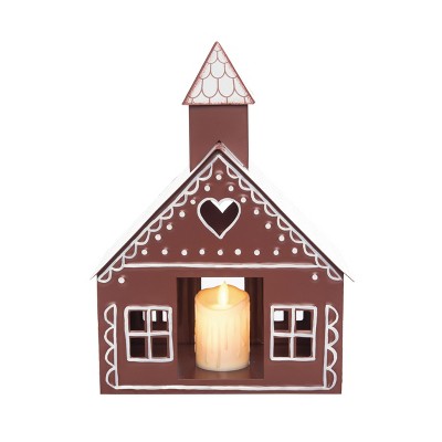 Transpac Metal 9.25 in. Multicolor Christmas Gingerbread House