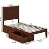 AFI Furnishings NoHo Platform Bed T with Drawers AW - 3 of 4