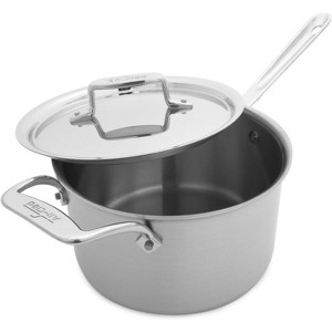 All-Clad D5 5-Ply Stainless Steel Sauce Pan 4 Quart Induction Oven Broiler Safe 600F Pots and Pans, Cookware Silver - 1 of 4
