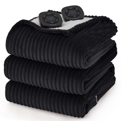 Electric Heated Blanket Soft & Washable Ribbed Flannel