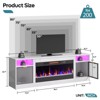 Bestier 70'' Electric Fireplace TV Stand, High Gloss Entertainment Center for TVs up to 80 inch with LED Lights & Storage Cabinets - 3 of 4