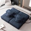 4 PCS Modern Oversized Modular Sofa, DIY Combination Sofa with 2 Ottomans, Tufted Sofa with Chenille Fabric Pillows-Baofuwish - 3 of 4