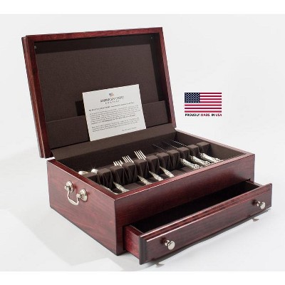 American Chest Company Bounty; One-Drawer Solid Cherry Flatware Chest (Rich Mahogany on Solid Cherry)