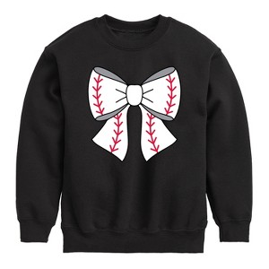 Boys' - Instant Message - Baseball Bow Graphic Long Sleeve Fleece Sweatshirt - 1 of 4