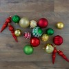 Northlight Shatterproof 3-Finish Christmas Ball and Finial Ornaments - Red, Gold and Green - 75ct - 2 of 4