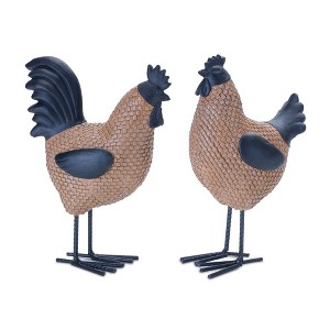 Melrose Wicker Hen and Rooster Decor (Set of 2) - 1 of 3