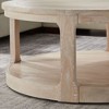 Okak 36"L Round Coffee Table for Living Room, Wood Veneer Tabletop, Sofa Side Table with Cylindrical Leg for Small Space Home Office - 4 of 4