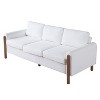 83.86" 3-Seater Sofa, Curved Armrest with Integrated Solid Wood Legs, Teddy Velvet Fabric,  Durable Solid Wood Frame - 2 of 4