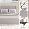 NicBex Full/Queen Upholstered Bed Frame with 4 Drawers,Wingback Headboard with Button Tufted Design,No Box Spring Needed,Easy Assembly,Light/Dark Gray - 3 of 4