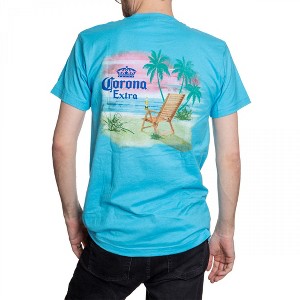 Adult Corona Beach Sunset Blue T-Shirt - 1 of 3