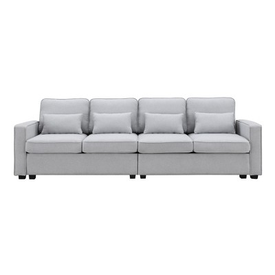 NicBex 104 Inch Sectional Sofa Couch Modern Convertible Linen Fabric Upholstered Sleeper Sofa with Armrest & Side Pockets for Living Room