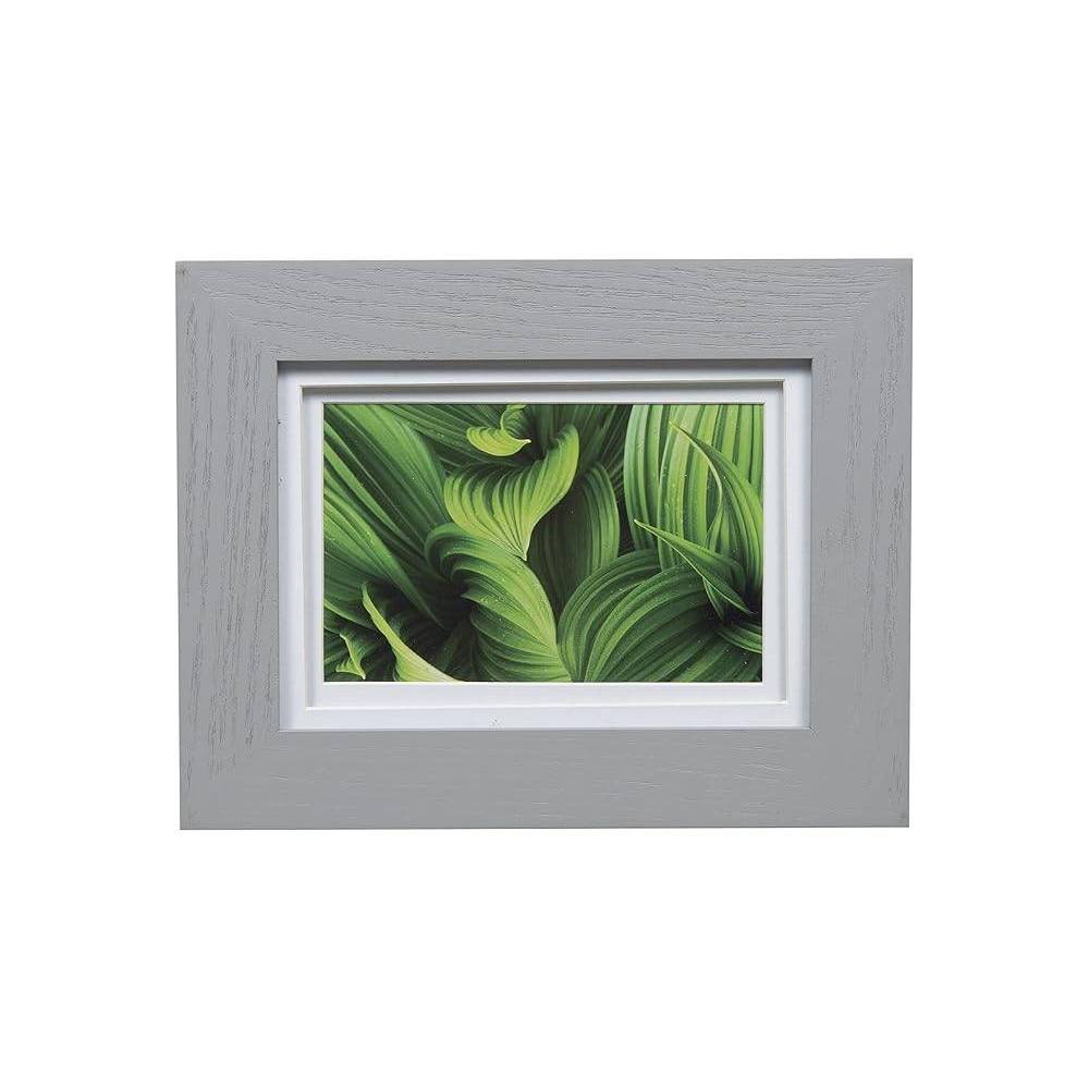 Photos - Photo Frame / Album Gallery Solutions 5"x7" Flat Gray Tabletop Wall Frame with Double White Ma