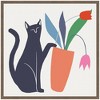 Kate & Laurel All Things Decor 22"x22" Sylvie Cat Vase 6 Framed Canvas by Hannah Beisang Brown - 2 of 4