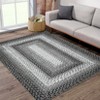 Indoor Modern Imitation Weaving Textured Area Rugs for Bedroom Living Room Abstract Easy Care Washable Soft Low Pile Non Slip Carpet - 3 of 4