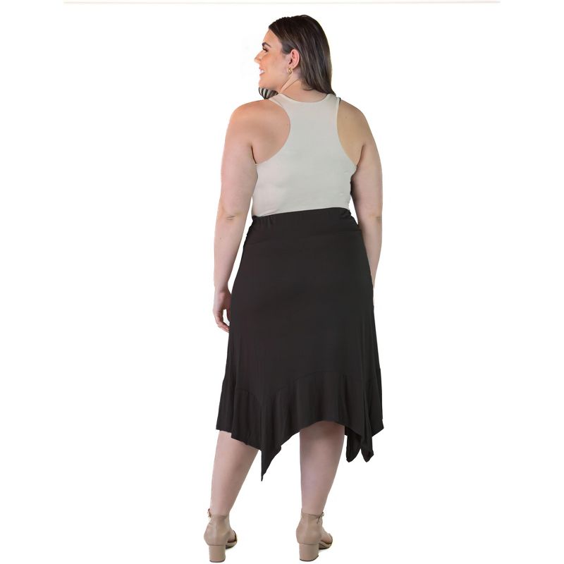 Plus Size Knee-Length Elastic Waistband And A Handkerchief Hemline Skirt, 2 of 7