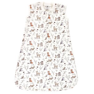 Hudson Baby Infant Girls Premium Quilted Sleeveless Sleeping Bag and Wearable Blanket, Enchanted Forest - 1 of 2