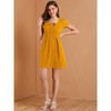 Allegra K Women's Printed Summer Casual Square Neck Short Sleeve Fit and Flare Dress - 3 of 4