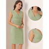 INSPIRE CHIC Women's Sleeveless V Neck Business Office Belt Pencil Dresses - 2 of 4