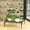 Tangkula 3-Tier Metal Plant Stand Flower Potted Holder Ladder Storage Rack for Outdoor Indoor Use - 2 of 4