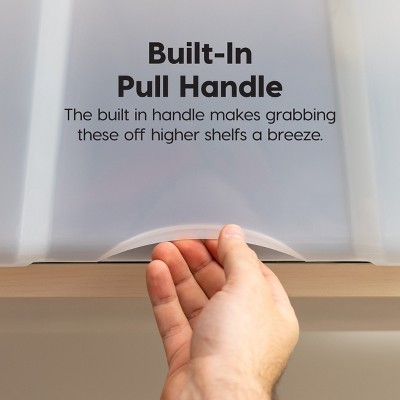 Pearl 72qt Stackable Plastic Storage Bins with Latching Lids - 4 Pack