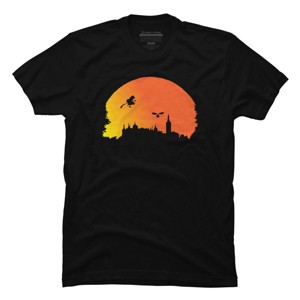 Men's Design By Humans Halloween witch silhouette By InfaredDesigns T-Shirt - 1 of 4