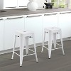 BestMassage Set of 4 Stackable Metal Bar Stools 24/30 Inch Counter Barstool Height Backless - 2 of 4