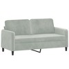 vidaXL 2-Seater Sofa Light Gray 55.1 in. Velvet - 2 of 4
