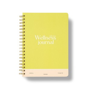 Papier 150pg Guided Notebook 9.84"x7.48" Wellness Journal Green Yellow - 1 of 4
